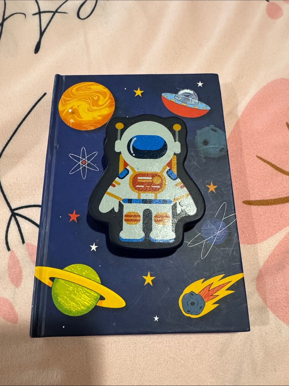 Amscan Navy Blue Space Astronaut Hardcover Notebook with Colorful Planet Accents
